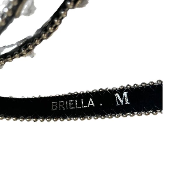 Brielle black belt with large rhinestones silver hardware SIZE M - Picture 5 of 9